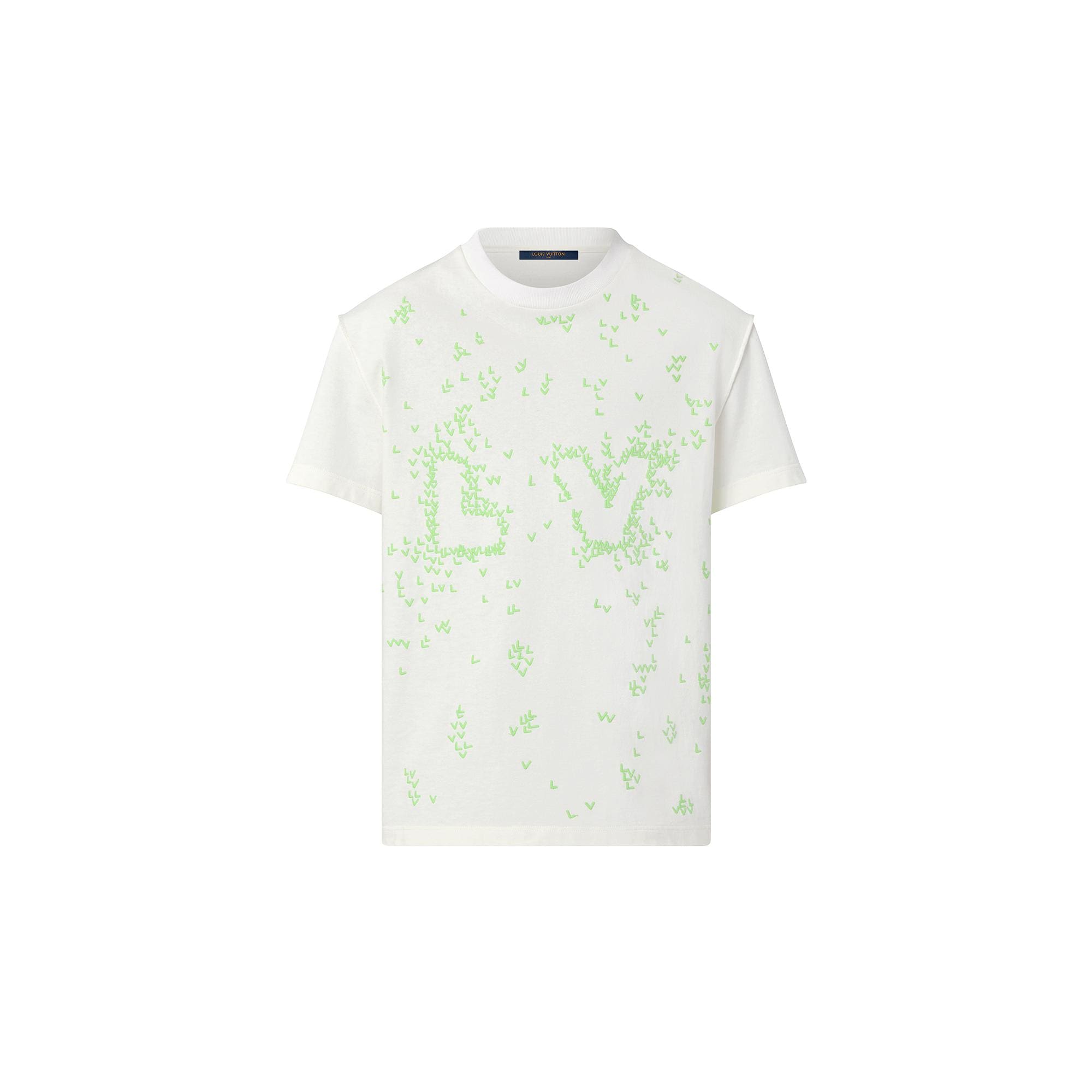 louis vuitton x nba embroidery detail t shirt