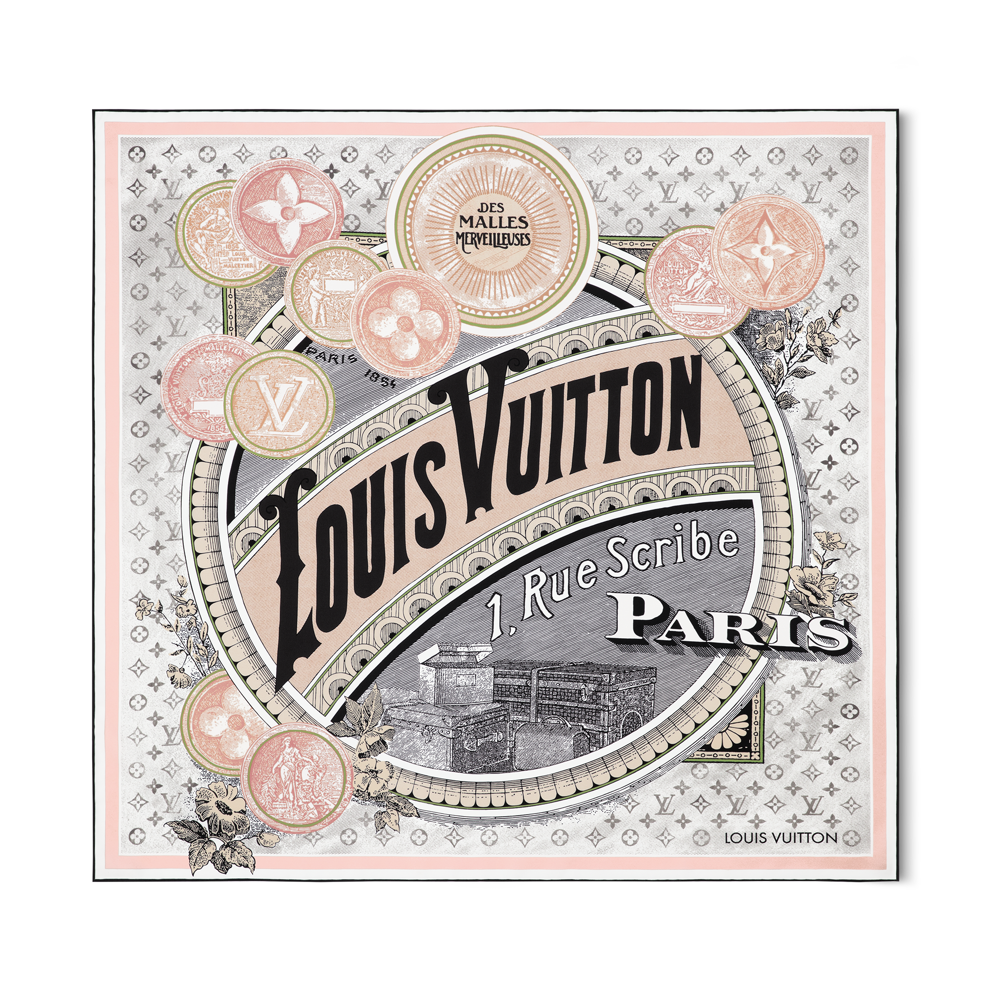 HGSX309/Louis Vuitton スカーフ モノグラム シルク ピンク 