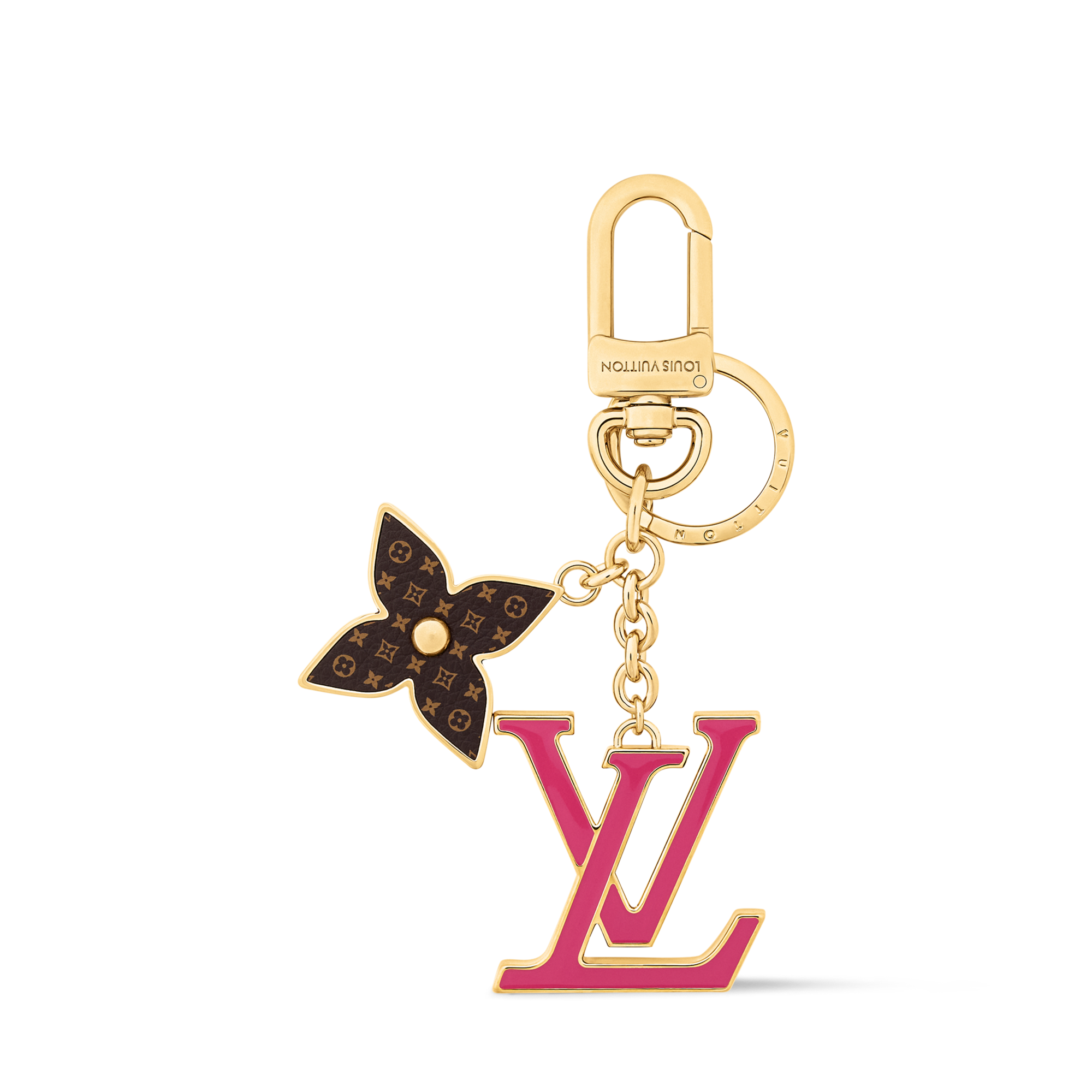 ルイヴィトンLV 切な ロゴキーホルダーピンク