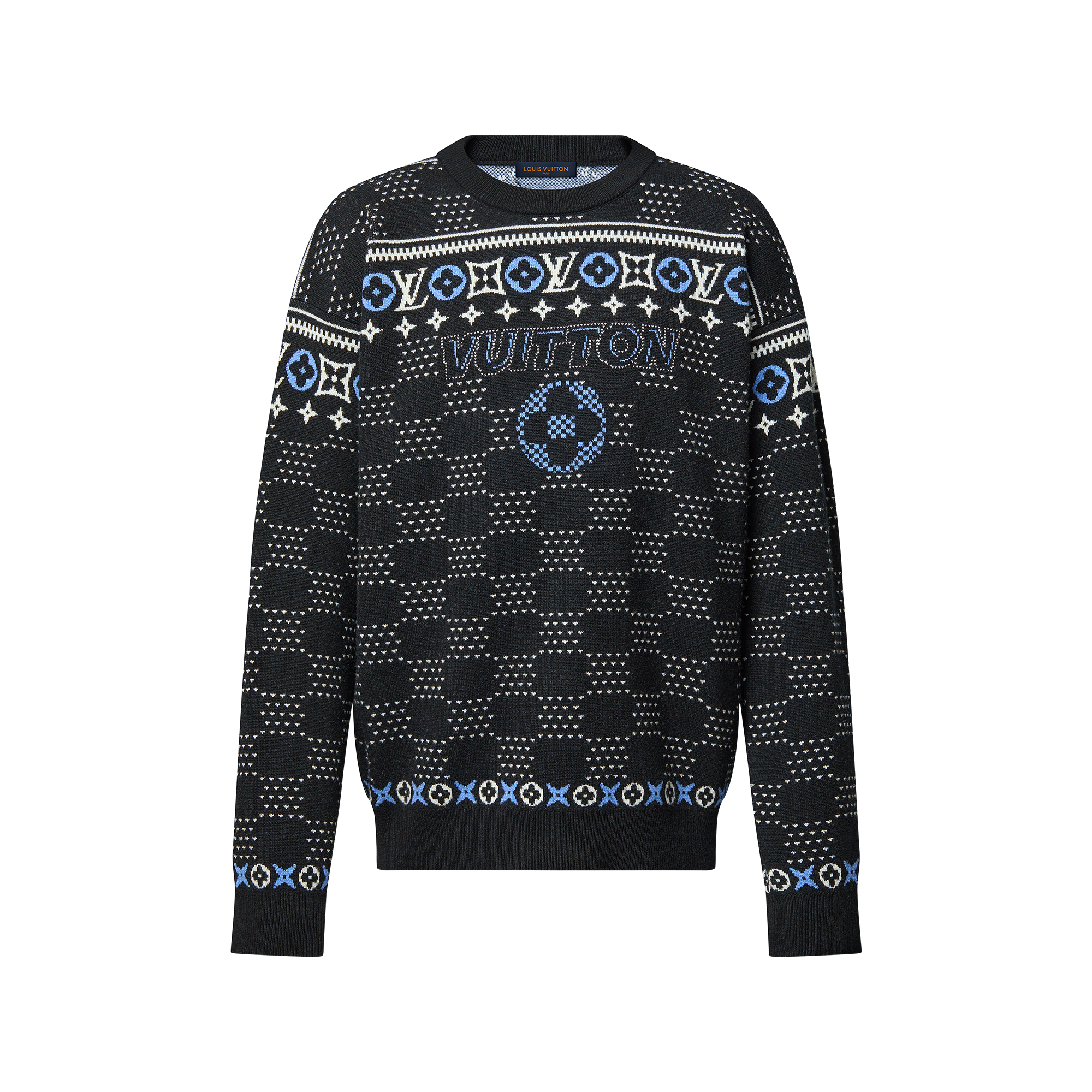美品 XXL 22ss ルイヴィトン エルボーパッチ ダミエ ニット セーター 