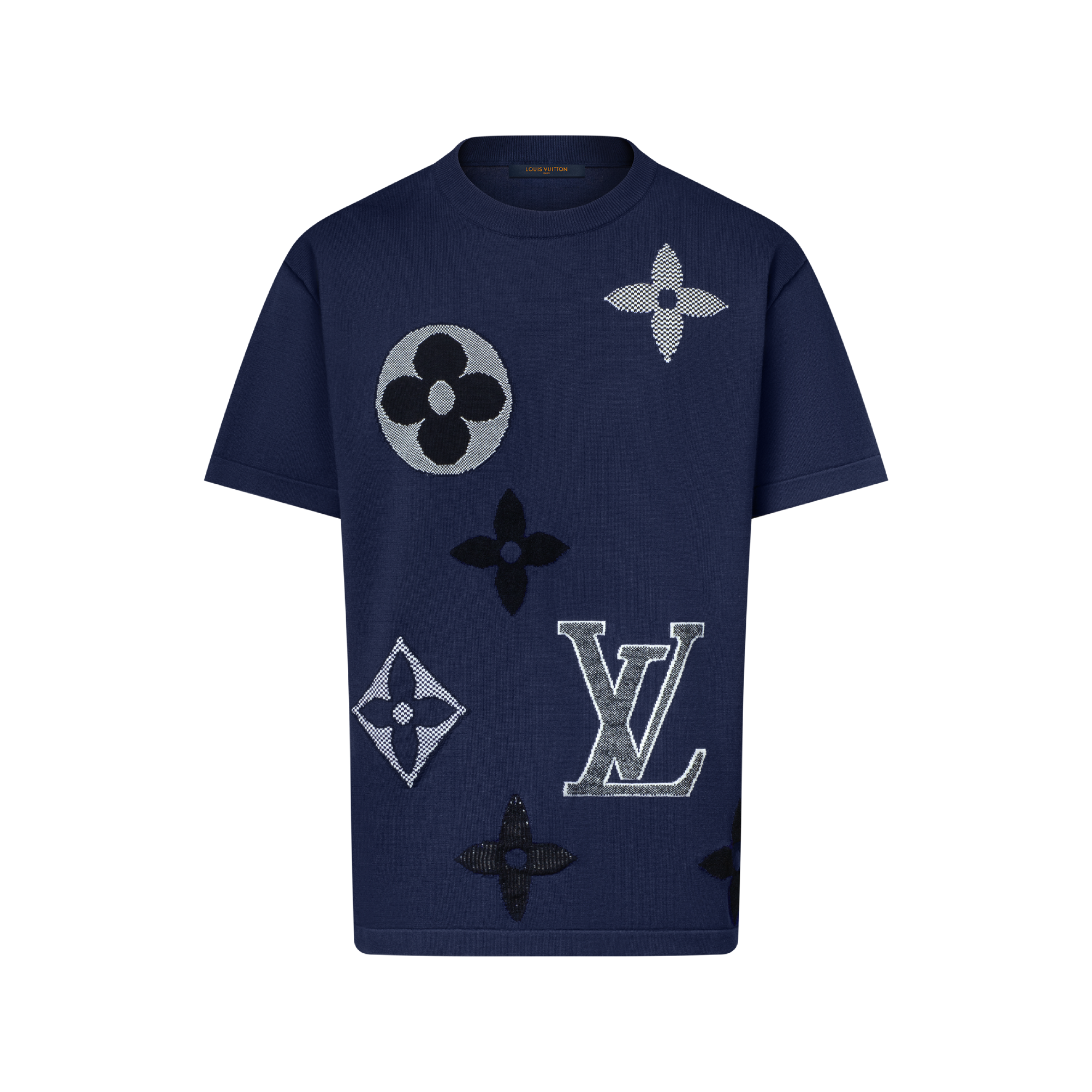 LOUIS VUITTON ルイヴィトン 18AW LVロゴ 胸刺繍 Vネック 半袖Tシャツ 