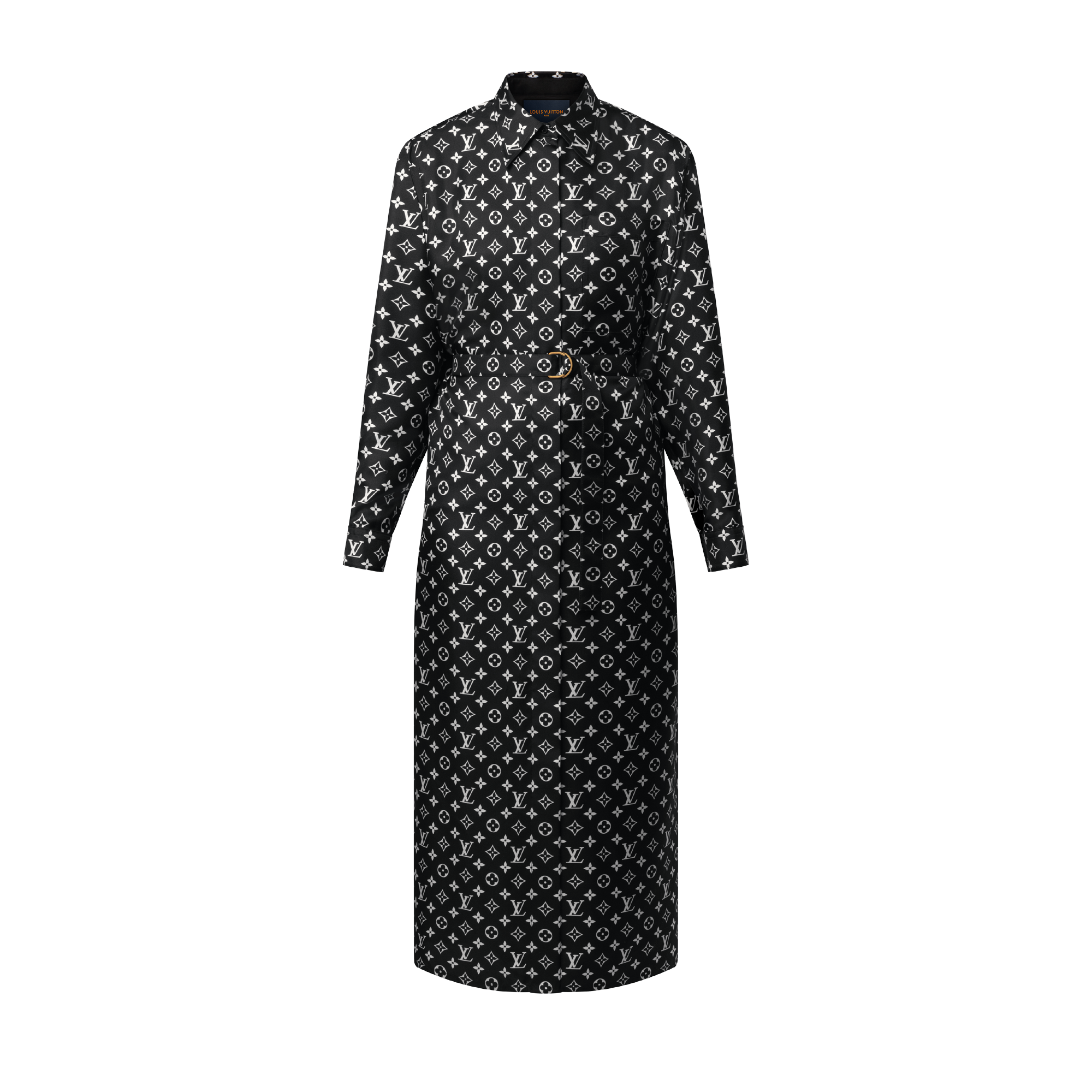 LOUIS VUITTON フランス製 シルク プリント ドレス ワンピース（LOUIS  