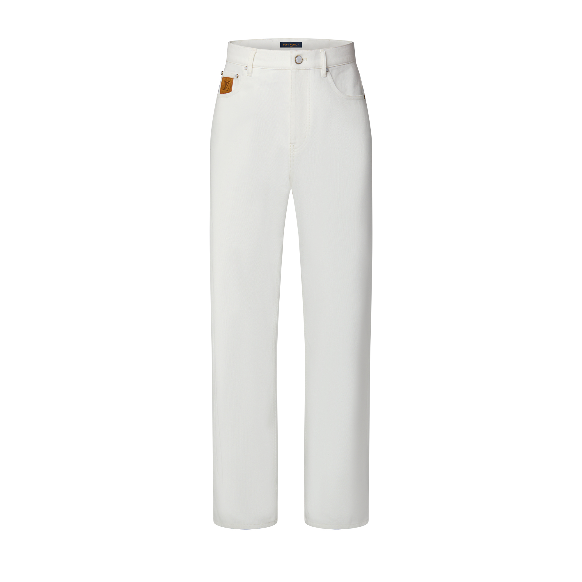 LOUIS VITTON ヴィトン テーパードパンツ ワッペン ホワイト 38 LOUIS  