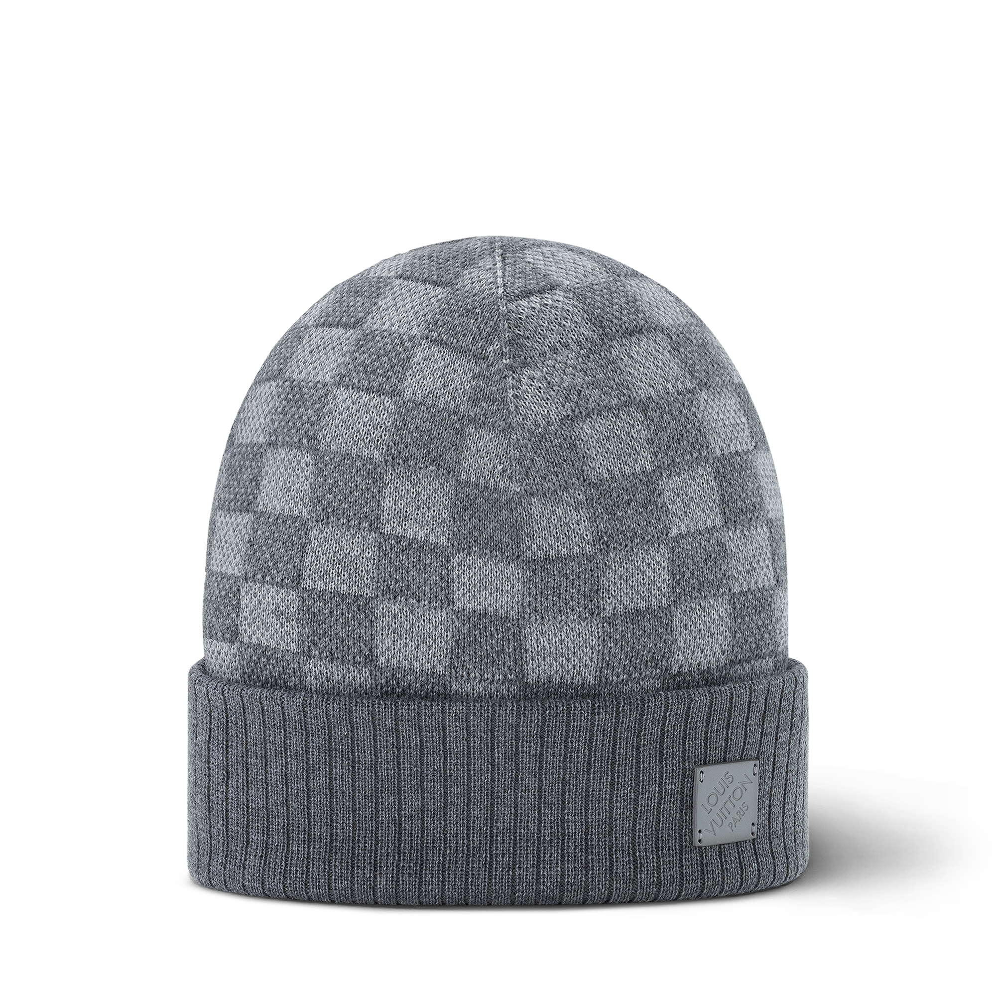 LOUIS VUITTON グレー チェック柄 ニット帽 Louis Vuitton グレー 