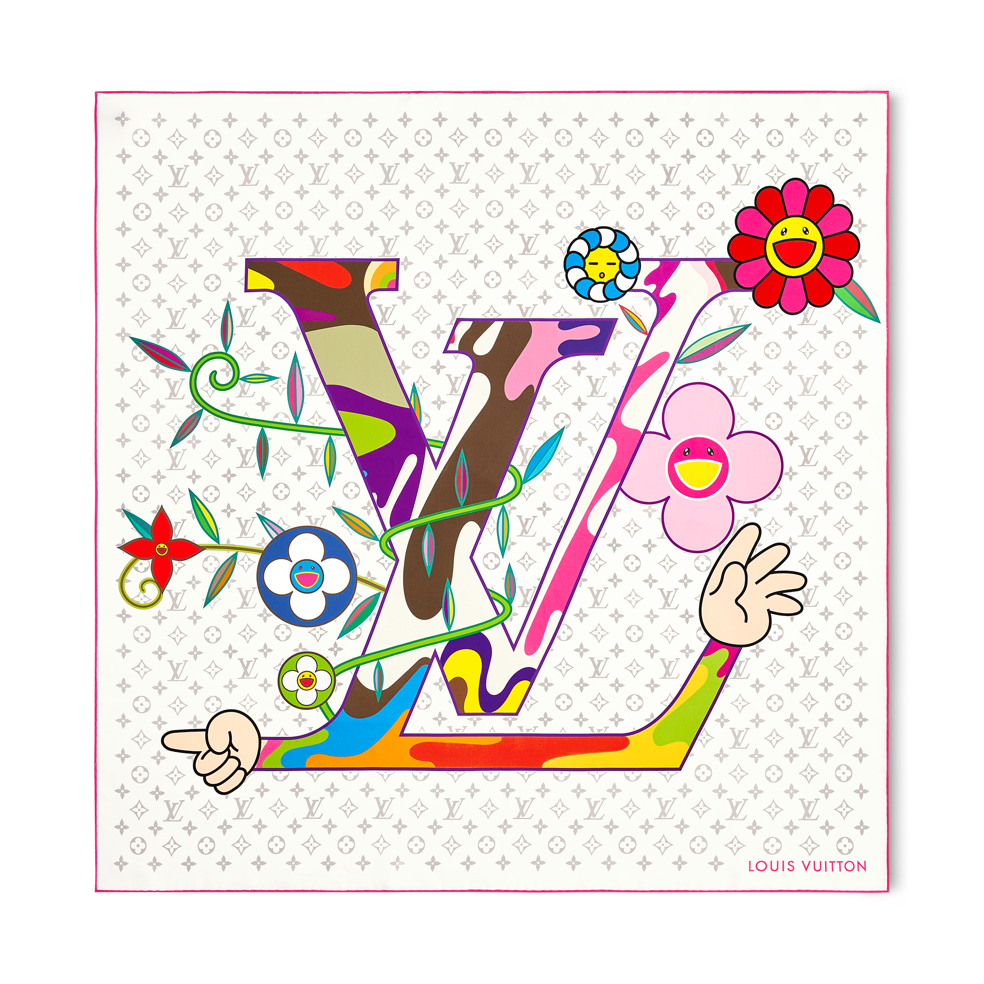 LOUIS VUITTON◇ルイヴィトン/モノグラム×バタフライ/スカーフ/シルク 