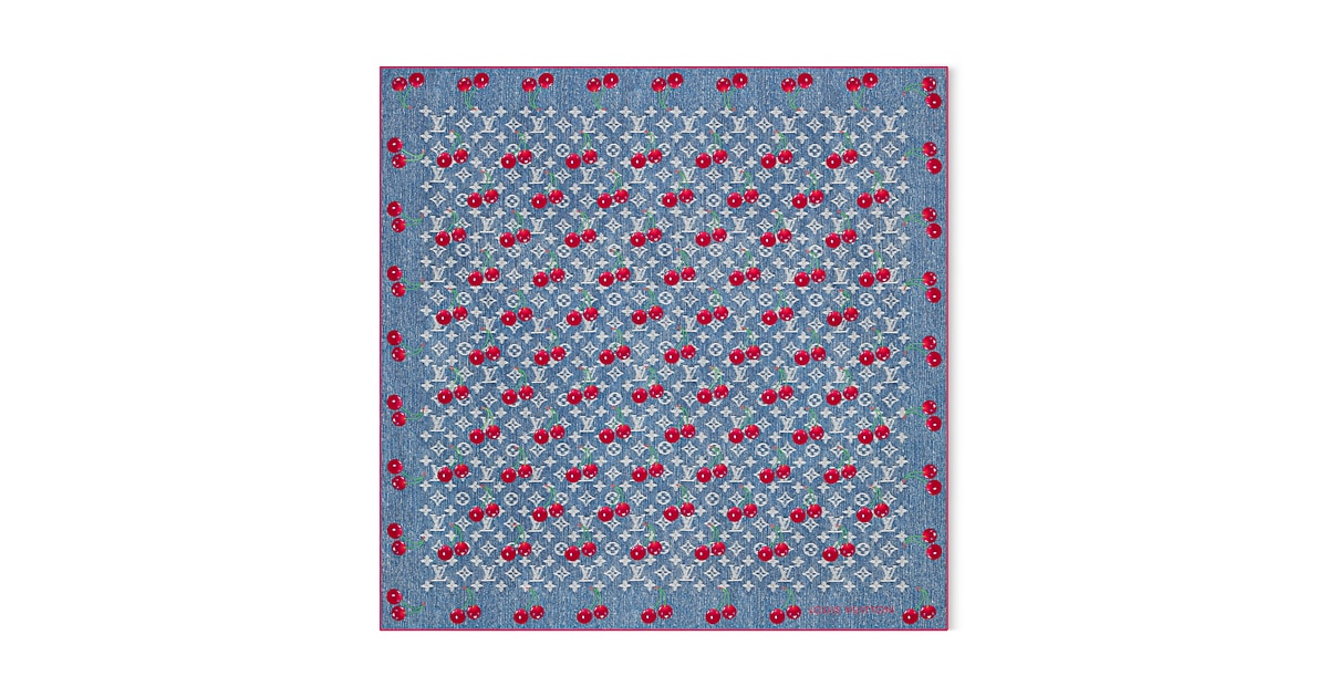 LV × TM カレ90・モノグラム デニム・チェリー S00｜ルイ・ヴィトン 