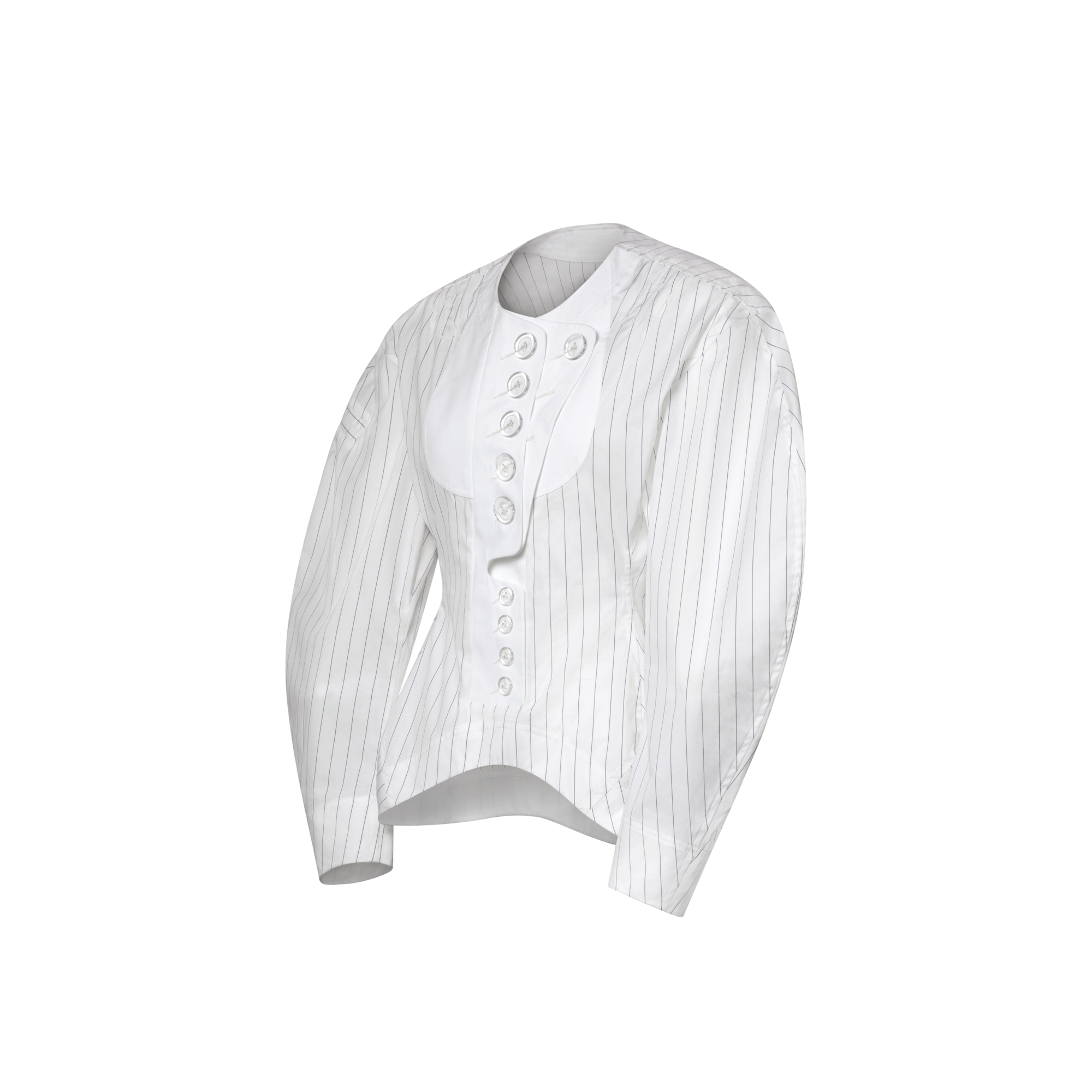 ビブフロント ストライプブラウス  ウィメンズ プレタポルテ(洋服) (製品ズーム)
