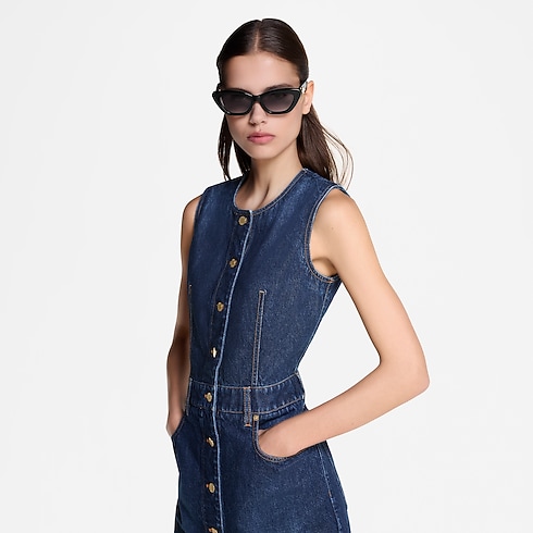 ボタンフロント ウォッシュデニムドレス ウィメンズ ウェア(洋服) (製品ズーム)