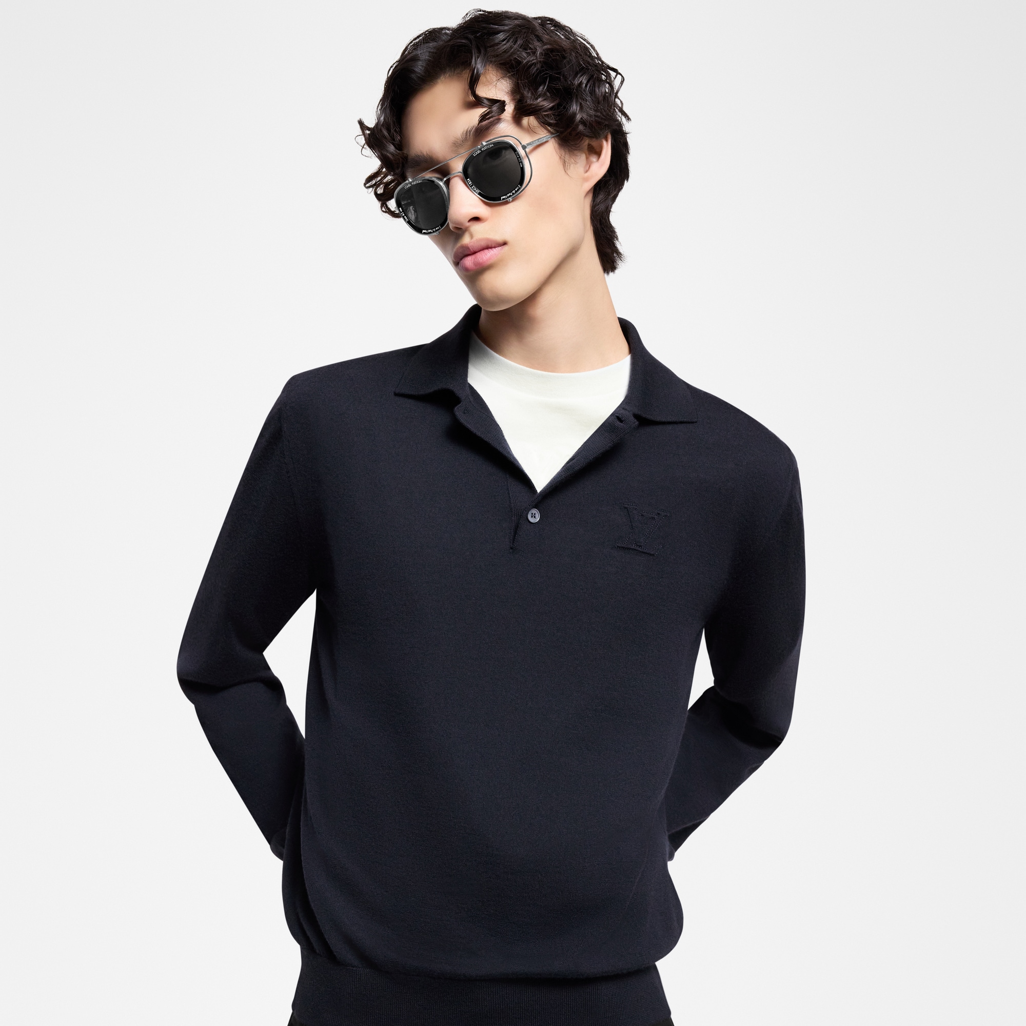 カシミヤロングスリーブポロ  メンズ ウェア(洋服) (製品ズーム)