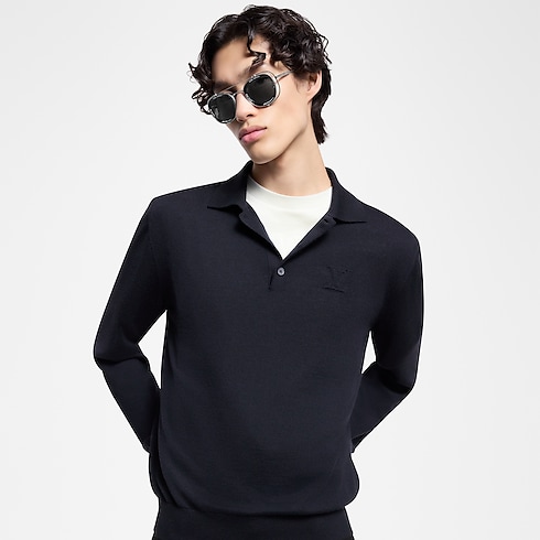 カシミヤロングスリーブポロ メンズ ウェア(洋服) (製品ズーム)