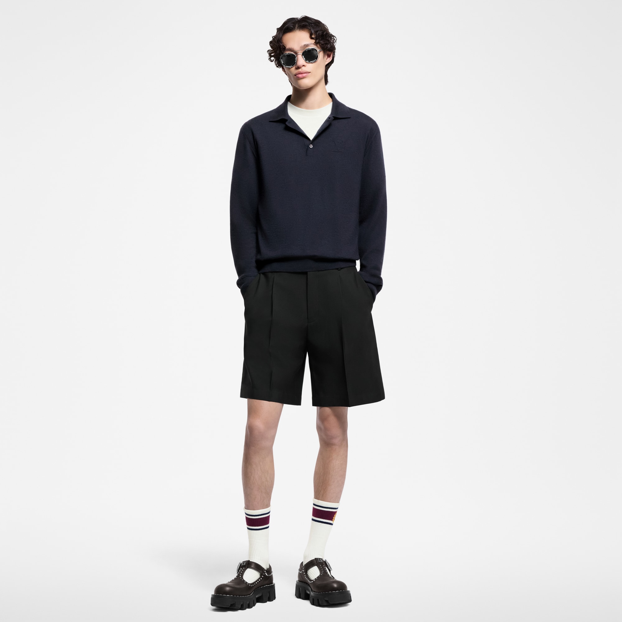 カシミヤロングスリーブポロ  メンズ ウェア(洋服) (製品ズーム)