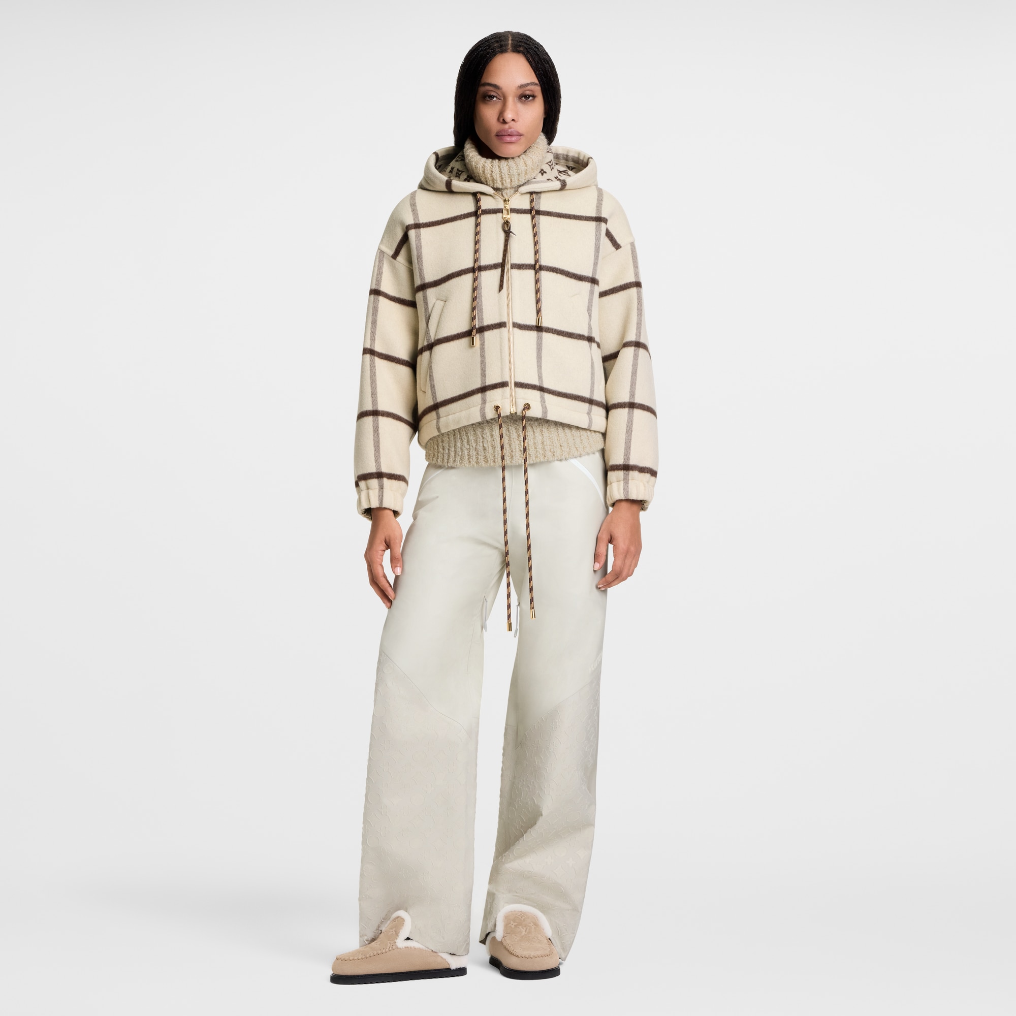 チェックモチーフ フーデッドジャケット  ウィメンズ ウェア(洋服) (製品ズーム)