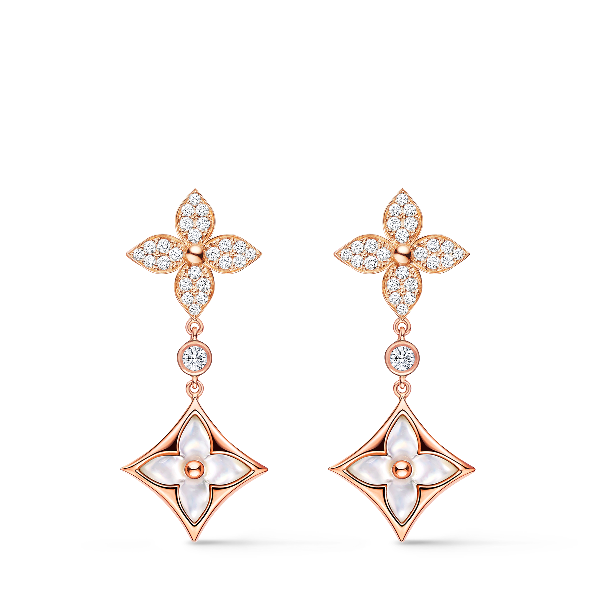 ピアス ドゥーブル スター ブロッサム(ピンクゴールド×ホワイト マザー  