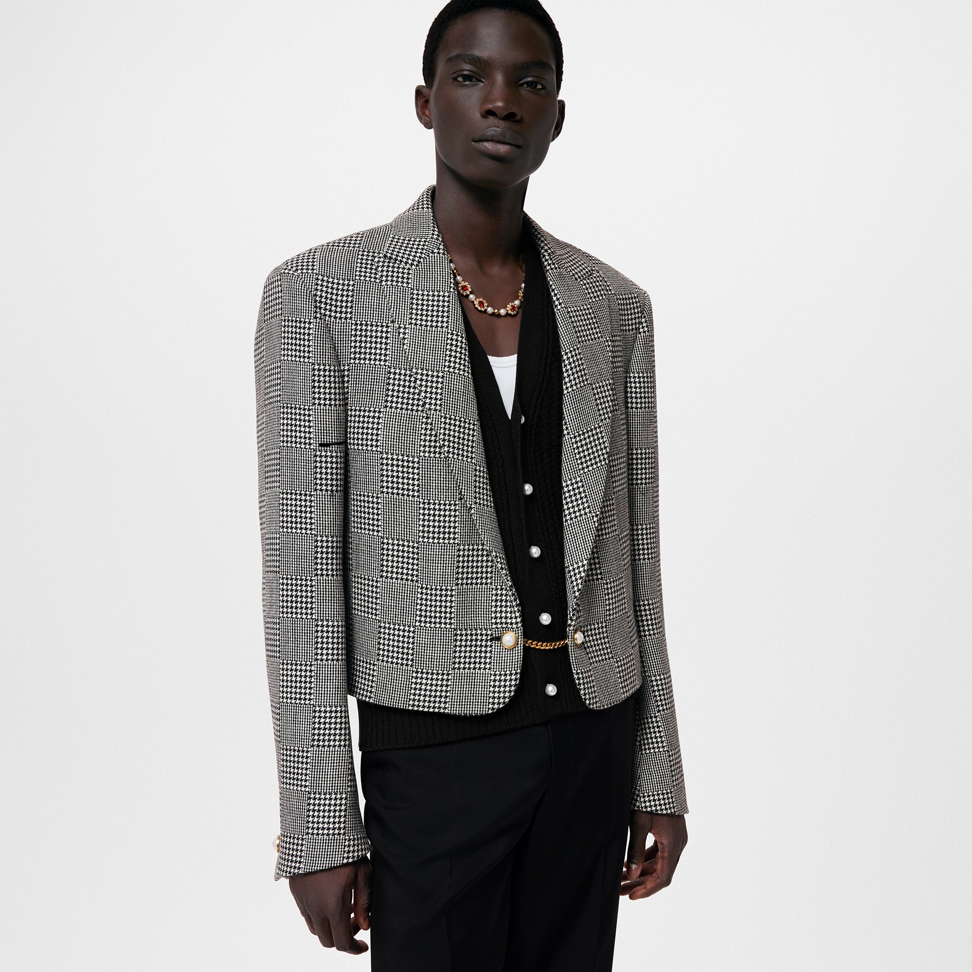 クロップダミエウールダンディジャケット  メンズ Discontinued Product (製品ズーム)