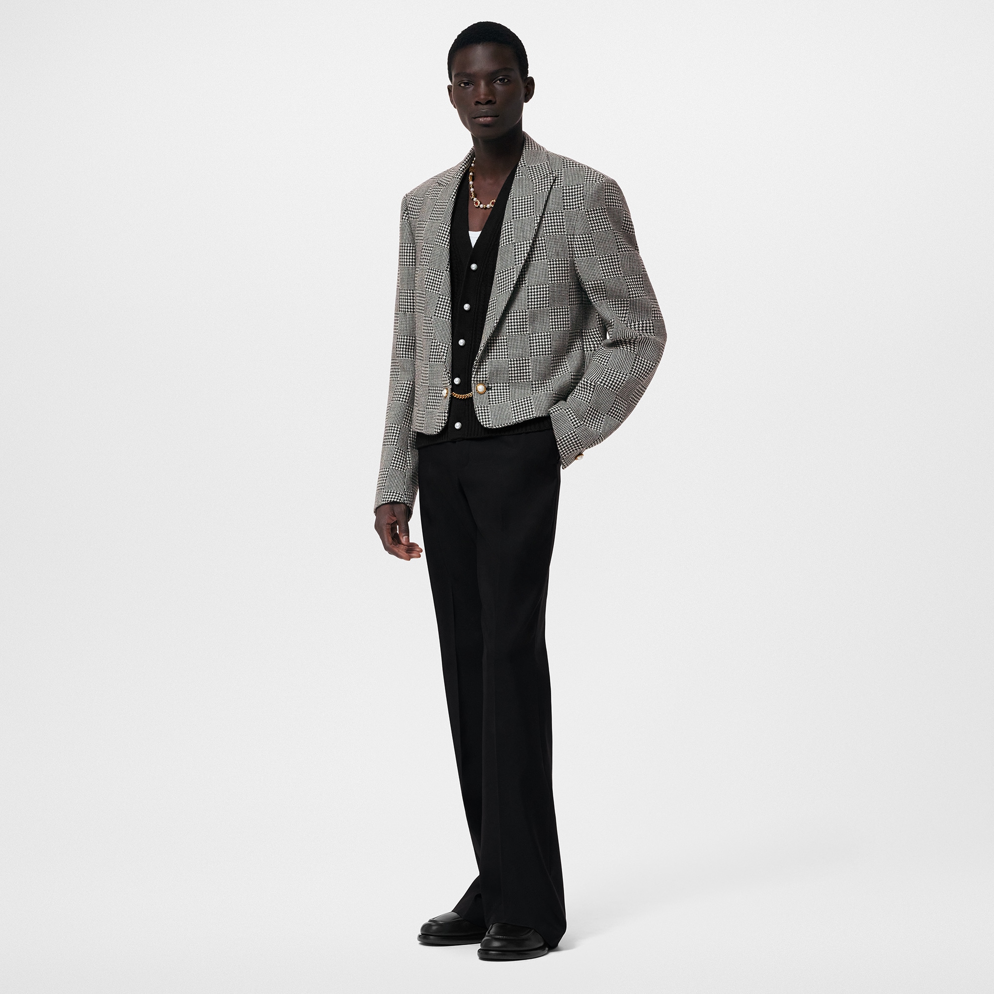 クロップダミエウールダンディジャケット  メンズ Discontinued Product (製品ズーム)