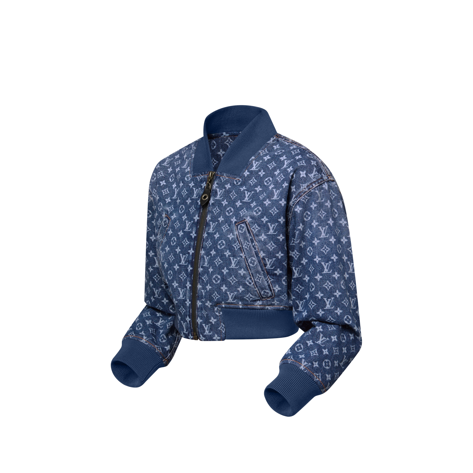 クロップド モノグラム デニム ボンバージャケット  ウィメンズ ウェア(洋服) (製品ズーム)