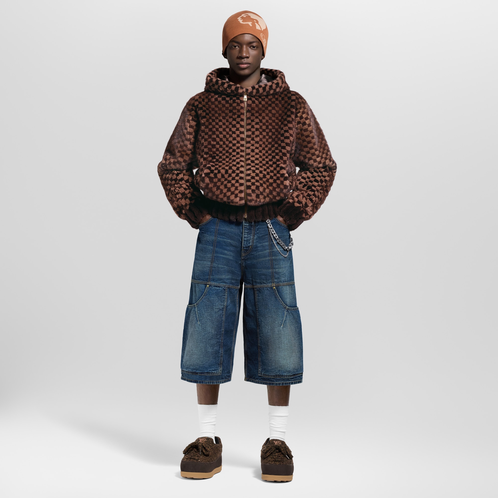 ダミエ インターシャ ジップ ミンクフーディ  メンズ ウェア(洋服) (製品ズーム)