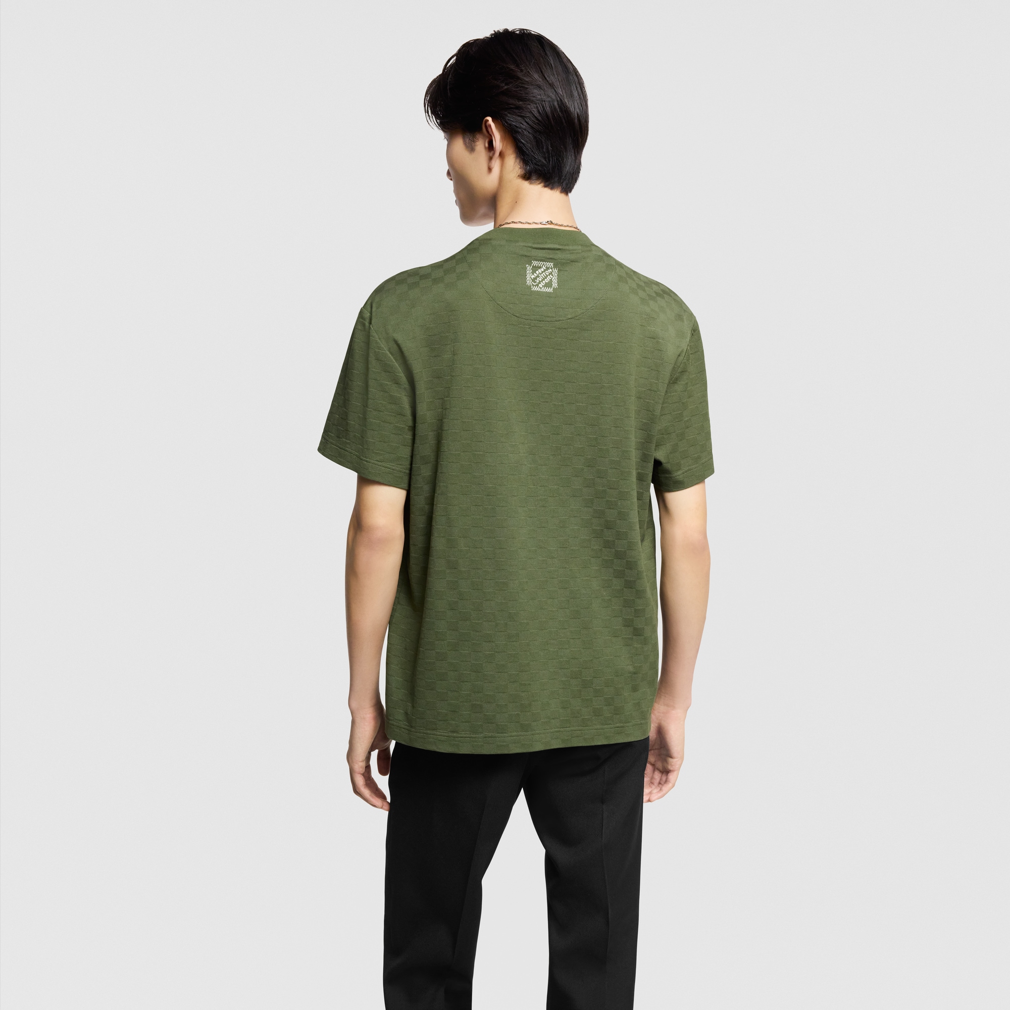ルイヴィトンTシャツロゴ緑黒カーキブラック
