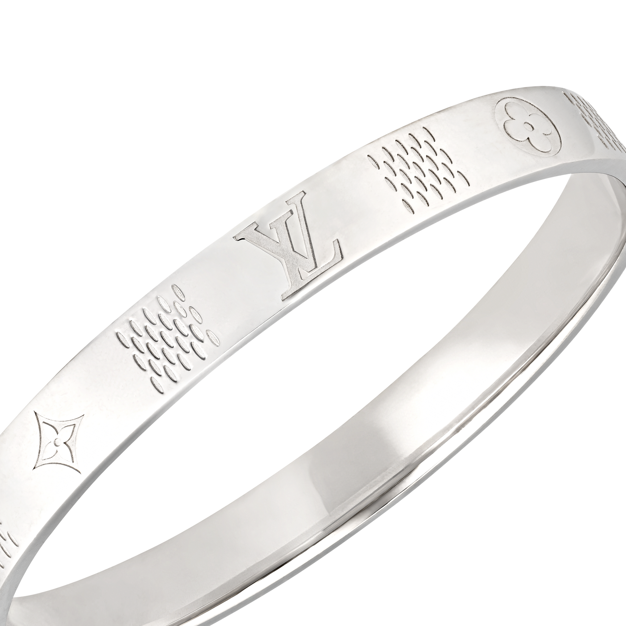 新品同様！ルイヴィトン バングル ダミエグラフィット メンズ シルバー金具 黒 グレー ロゴ ブレスレット 保存袋 ダミエ・グラフィット キーポル・バンドリエール45 詳細情報とお値段