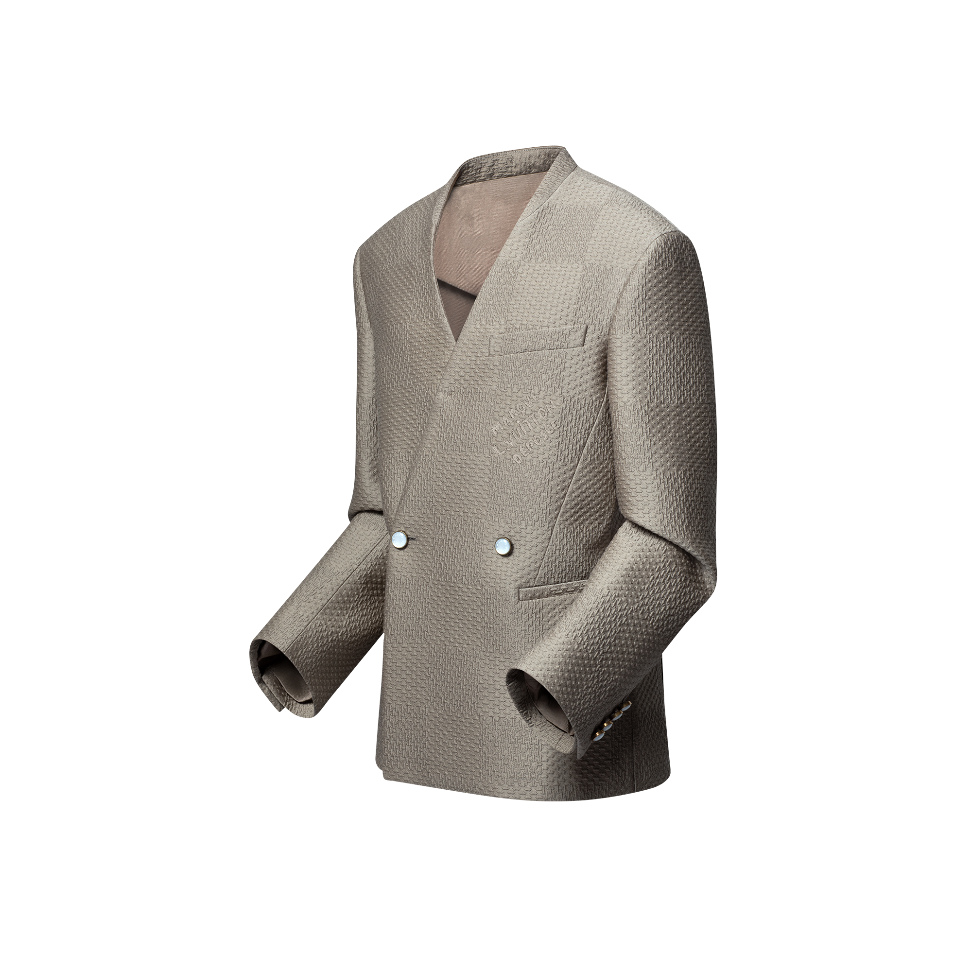 ダミエウールアンドシルクジャカード ダブルブレストジャケット  メンズ プレタポルテ(洋服) (製品ズーム)
