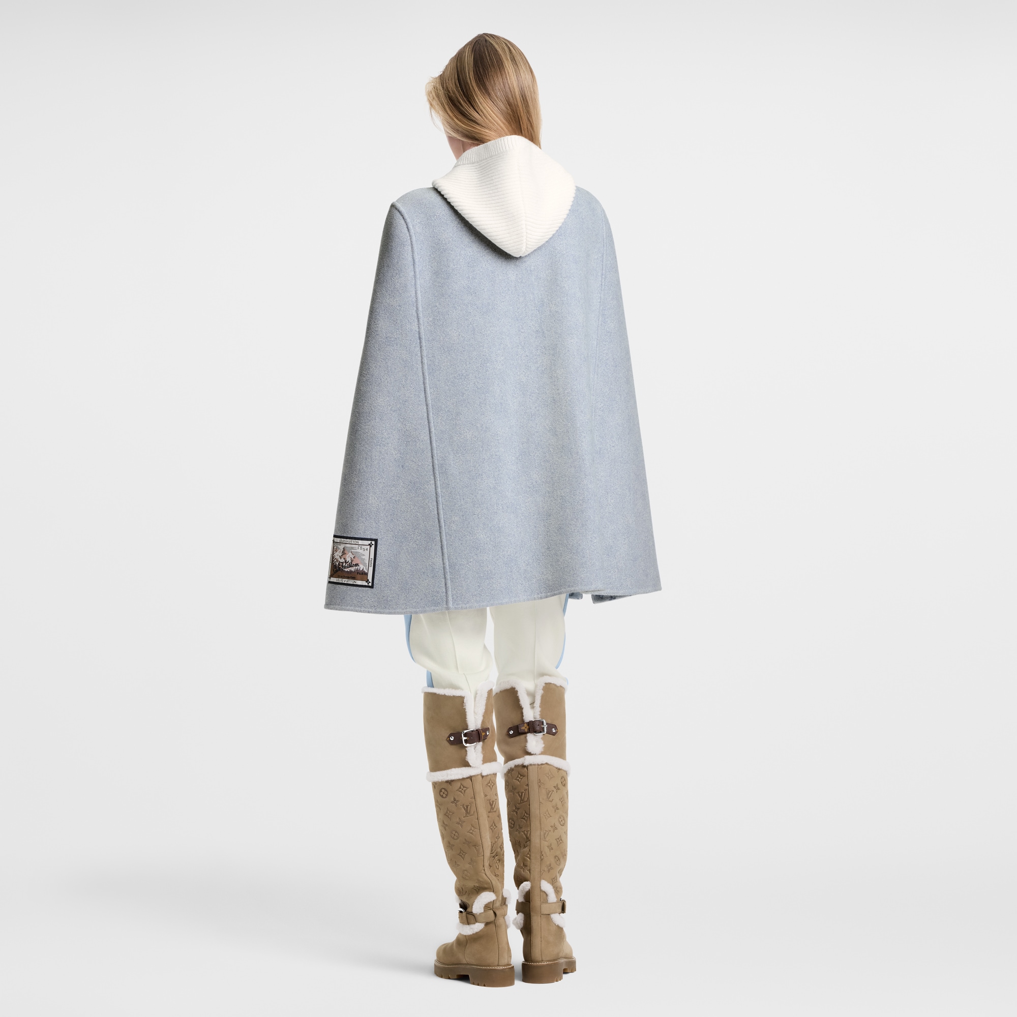 デニムエフェクト ダブルフェイスケープ  ウィメンズ ウェア(洋服) (製品ズーム)