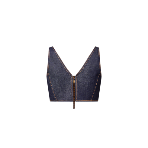 デニム Vネッククロップトップ ウィメンズ ウェア(洋服) (製品ズーム)