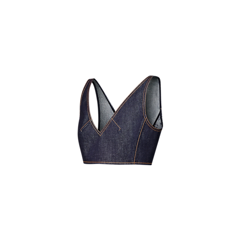 デニム Vネッククロップトップ ウィメンズ ウェア(洋服) (製品ズーム)