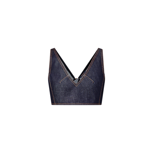 デニム Vネッククロップトップ ウィメンズ ウェア(洋服) (製品ズーム)