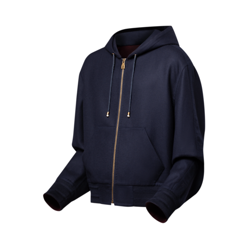 ダブルフェイス ウールシルクブレンド フーデッドブルゾン メンズ ウェア(洋服) (製品ズーム)