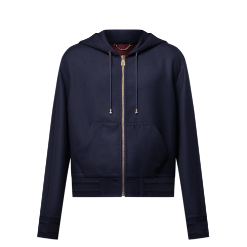 ダブルフェイス ウールシルクブレンド フーデッドブルゾン メンズ ウェア(洋服) (製品ズーム)