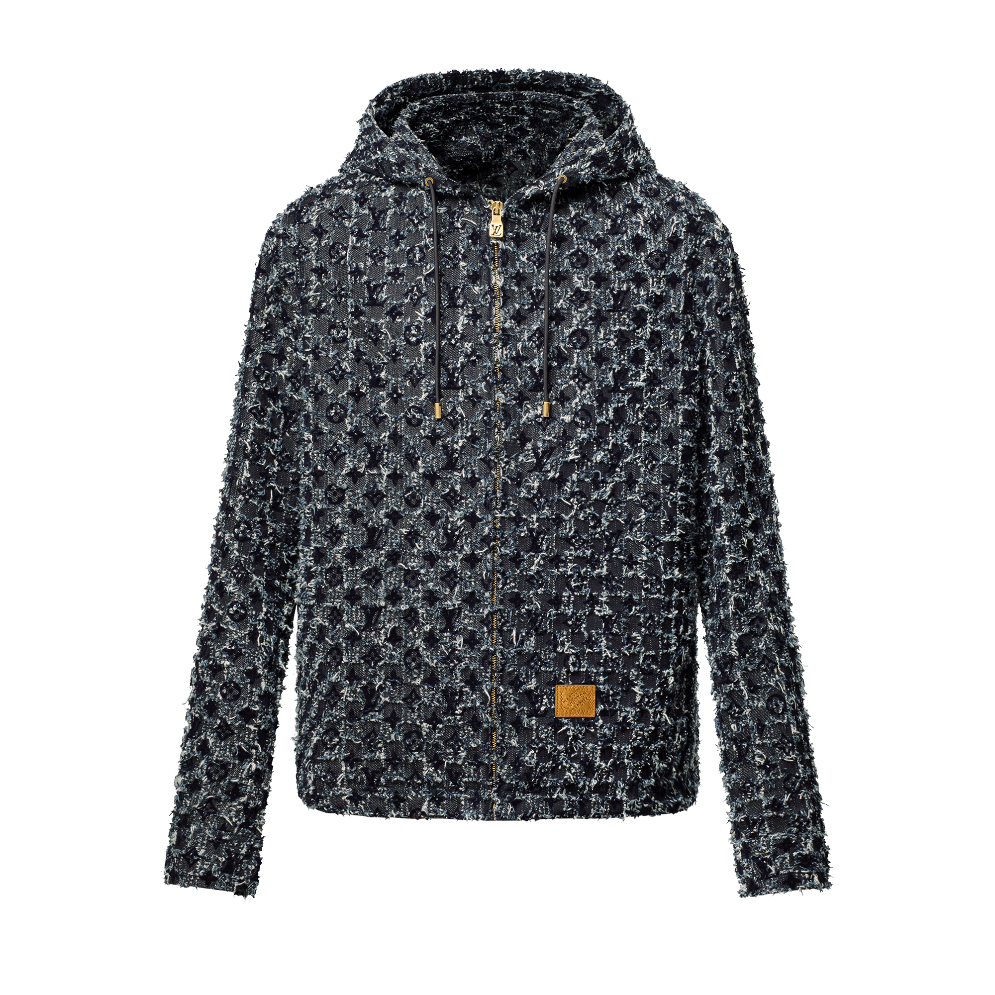 フロックド モノグラム デニムフーディ  メンズ ウェア(洋服) (製品ズーム)