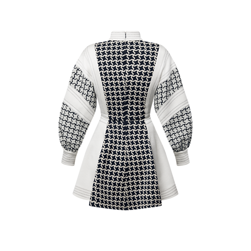 ハニカム ジャカード バルーンスリーブ ドレス ウィメンズ ウェア(洋服) (製品ズーム)