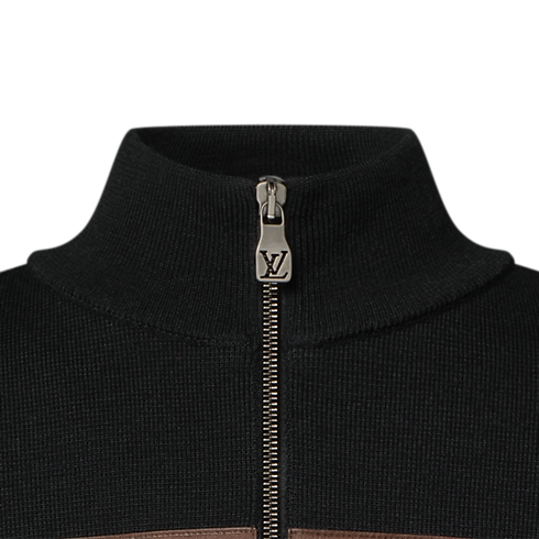 ニットブルゾン ウィズ レザーバンド メンズ ウェア(洋服) (製品ズーム)