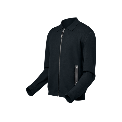 ニットブルゾン ウィズ レザーディテール メンズ ウェア(洋服) (製品ズーム)