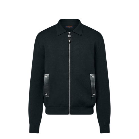 ニットブルゾン ウィズ レザーディテール メンズ ウェア(洋服) (製品ズーム)