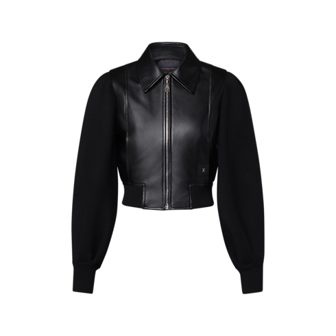 ニットスリーブ レザージャケット ウィメンズ ウェア(洋服) (製品ズーム)