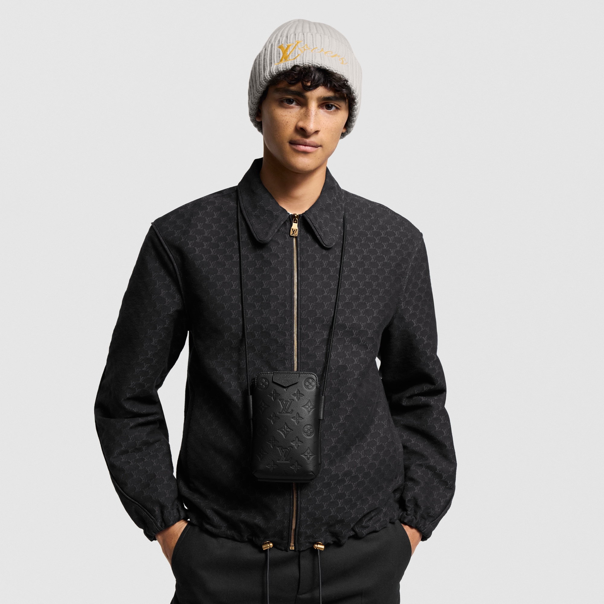 レースアップ･ポーチ モノグラム･シャドウ メンズ バッグ (製品ズーム)