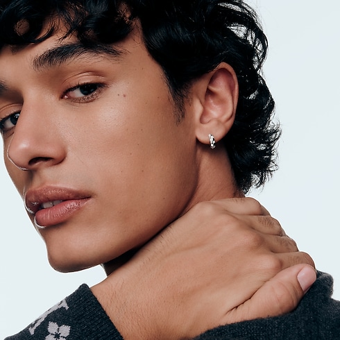 フープピアス ル ダミエ ドゥ ルイ・ヴィトン 3,5mm (ホワイトゴールド×ダイヤモンド) ジュエリー ジュエリー カテゴリー (製品ズーム)