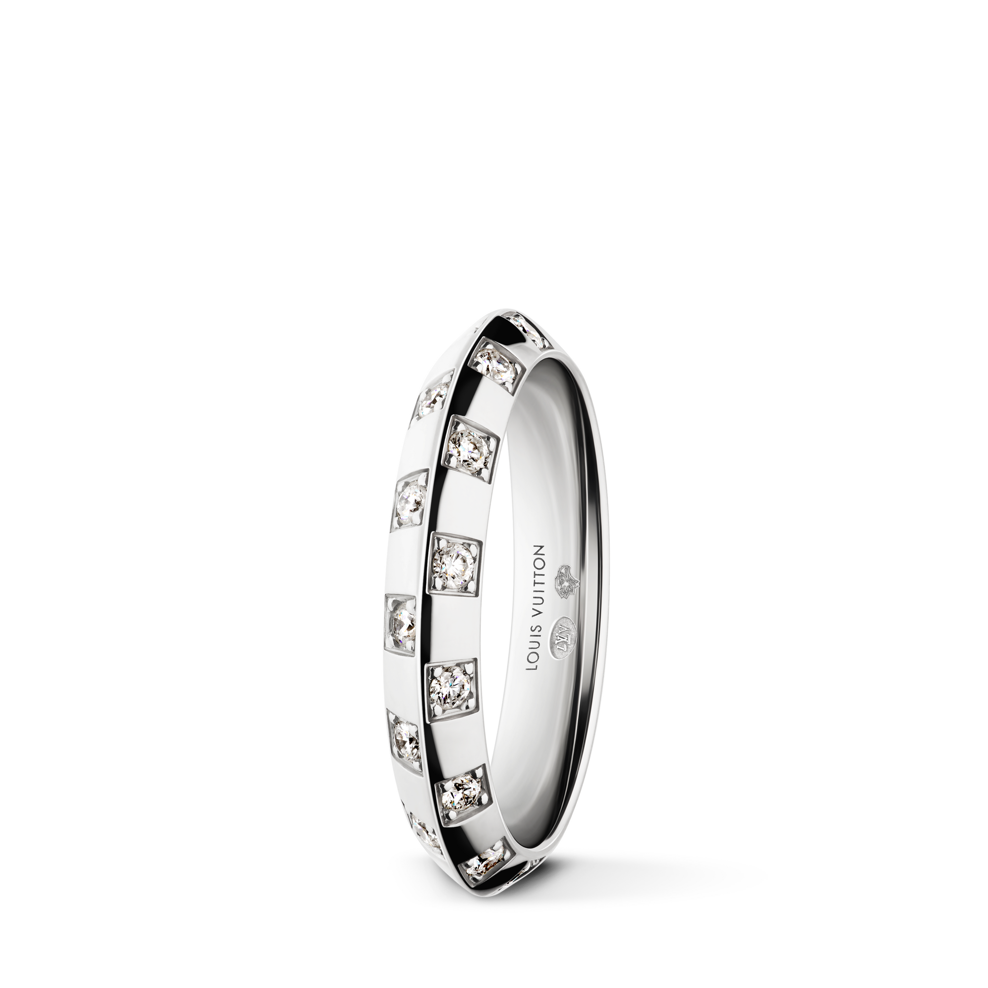 リング ル ダミエ ドゥ ルイ･ヴィトン 3.5mm (ホワイトゴールド×ダイヤモンド)  Les Extraordinaires(レ･ゼクストラオーディネル) ジュエリー (製品ズーム)
