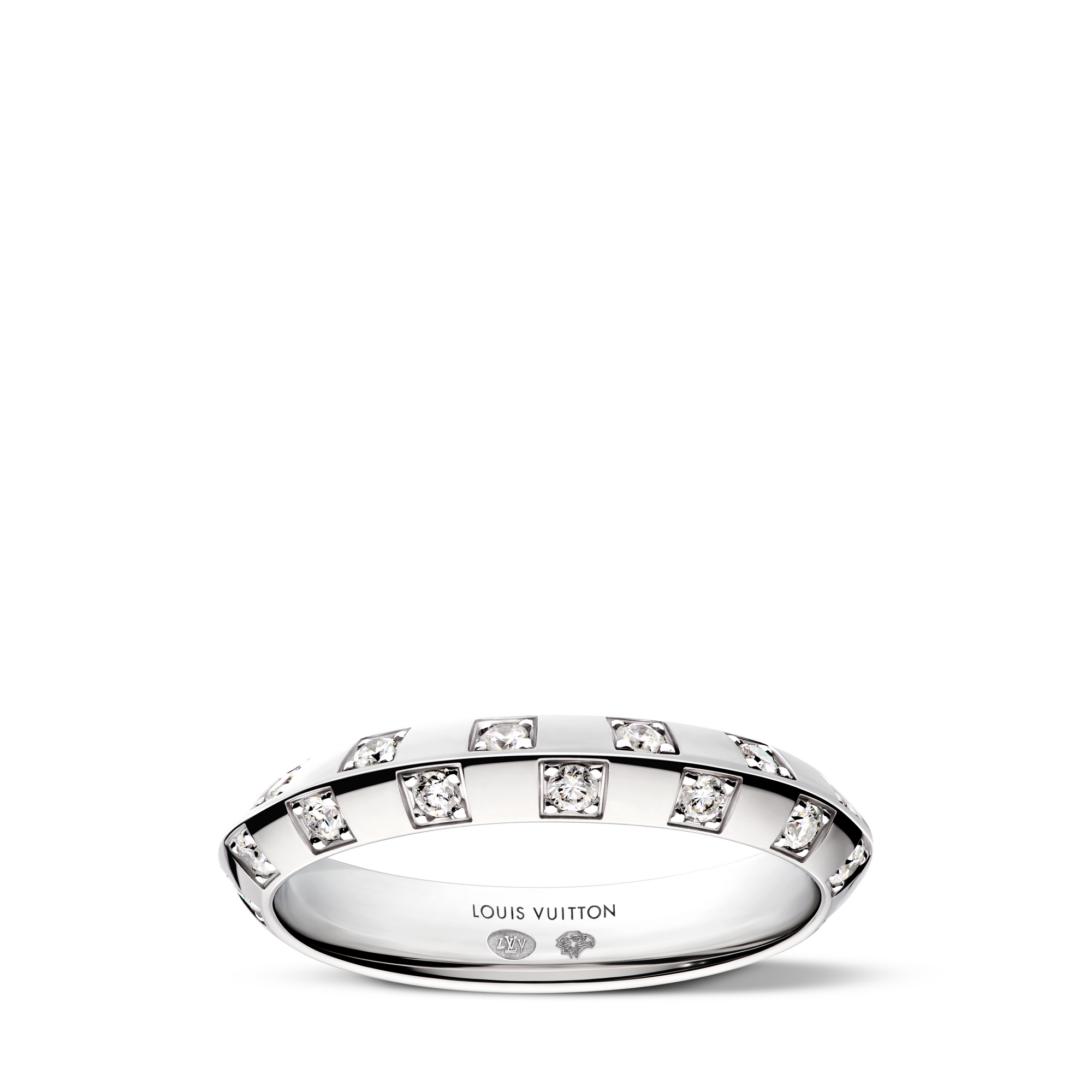 リング ル ダミエ ドゥ ルイ･ヴィトン 3.5mm (ホワイトゴールド×ダイヤモンド)  Les Extraordinaires(レ･ゼクストラオーディネル) ジュエリー (製品ズーム)