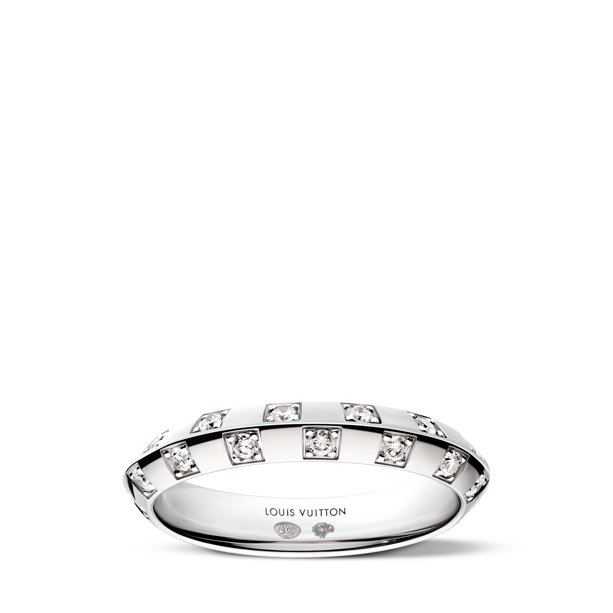 リング ル ダミエ ドゥ ルイ･ヴィトン 3.5mm (ホワイトゴールド×ダイヤモンド)  Les Extraordinaires(レ･ゼクストラオーディネル) ジュエリー (製品ズーム)