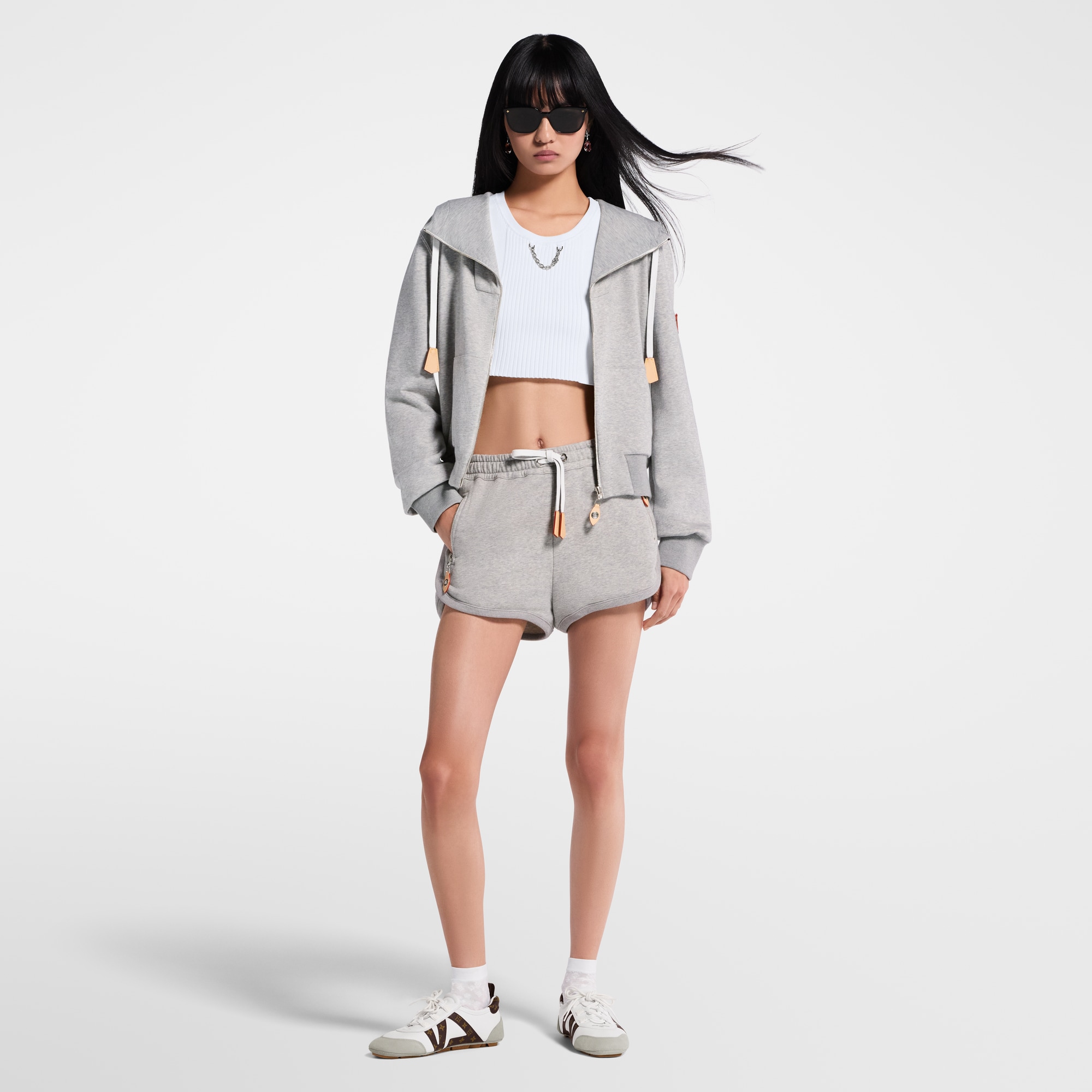 レザーアクセント ジョギングショーツ  ウィメンズ ウェア(洋服) (製品ズーム)