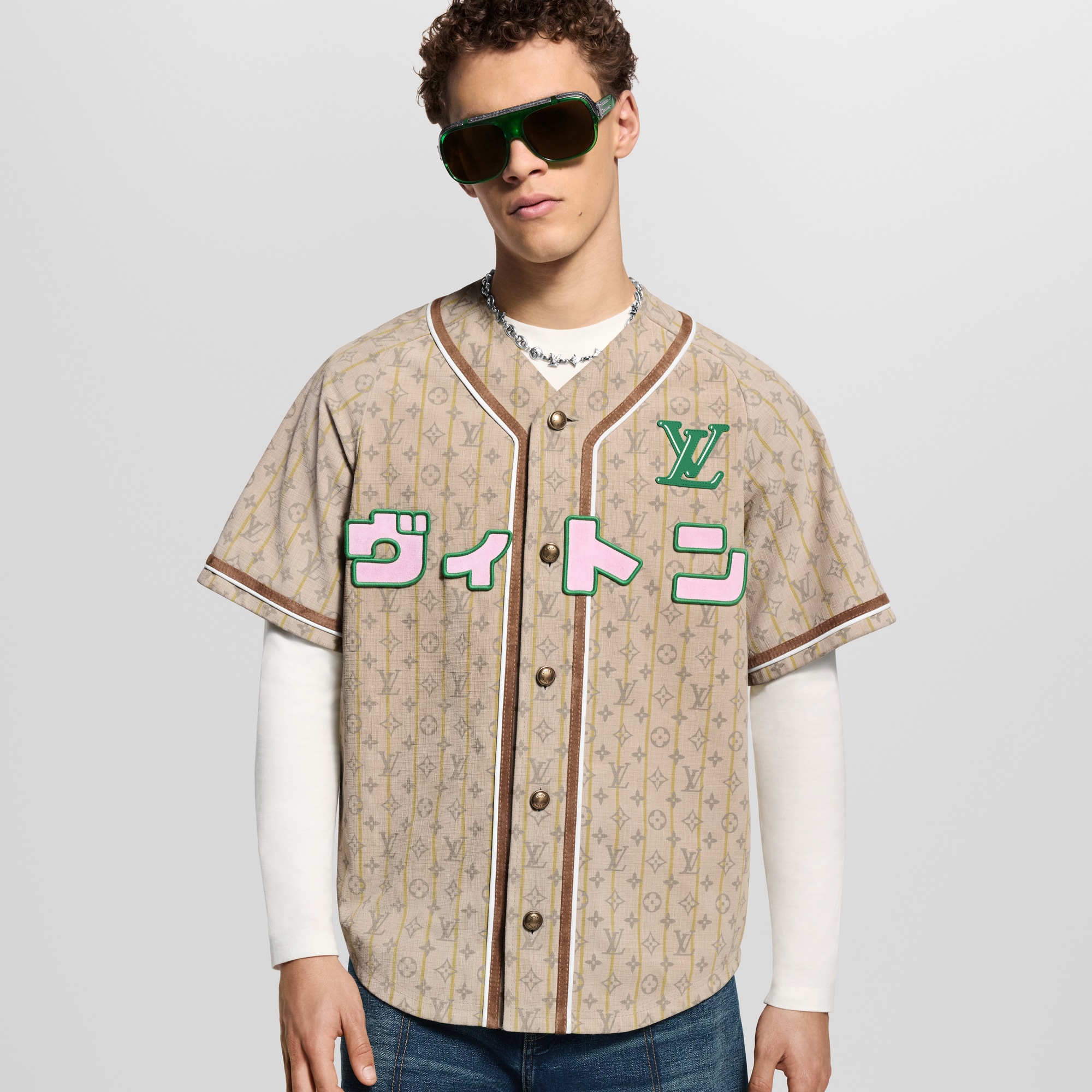 レザー ベースボールシャツ  メンズ ウェア(洋服) (製品ズーム)