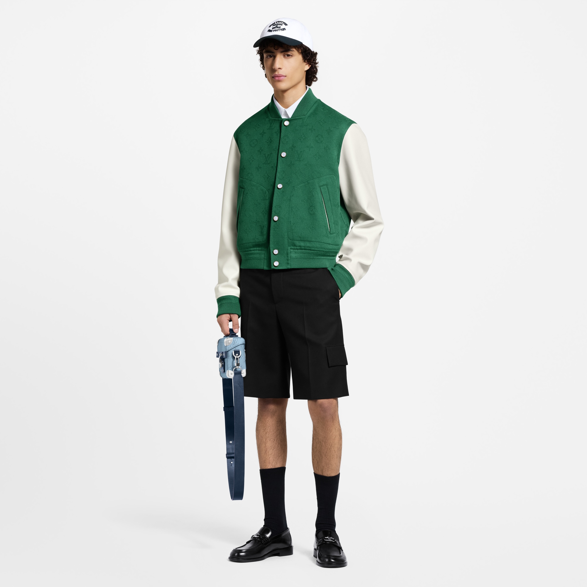 レザーミックス モノグラム バーシティジャケット  メンズ プレタポルテ(洋服) (製品ズーム)