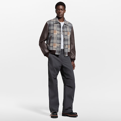 レザーミックス バーシティジャケット メンズ ウェア(洋服) (製品ズーム)