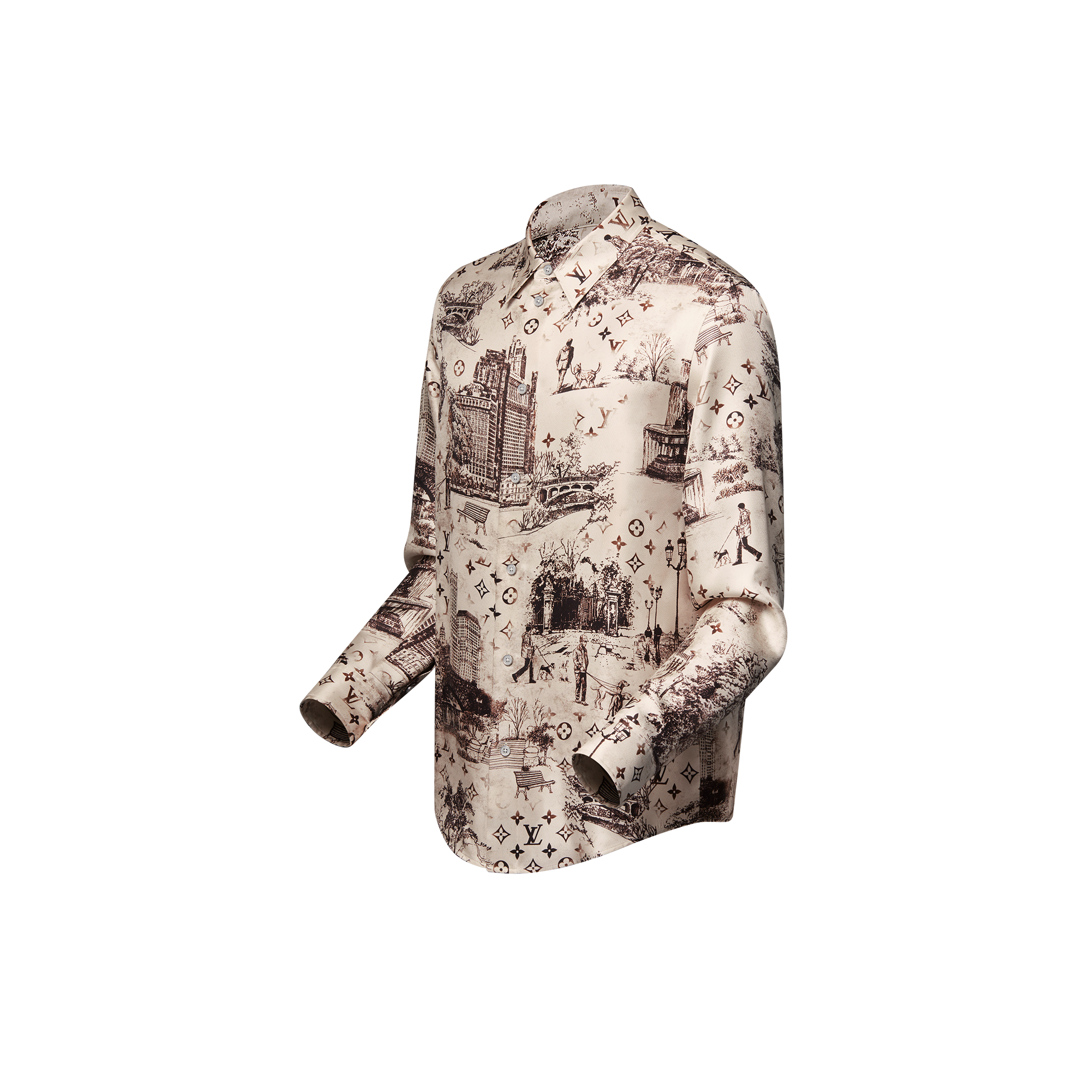 ロングスリーブシルクシャツ  メンズ ウェア(洋服) (製品ズーム)