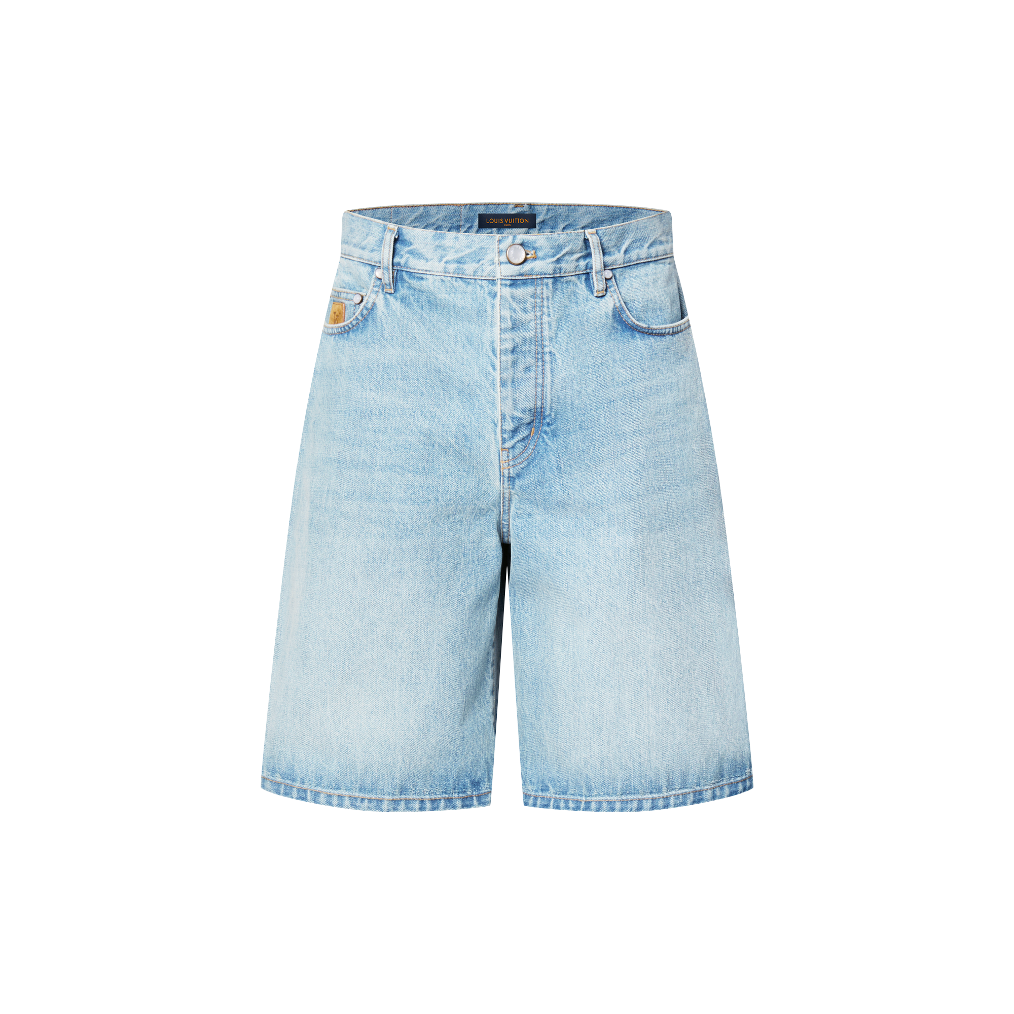 超レア 36 モノグラムパッチロング デニムショーツ ルイヴィトン 22ss 
