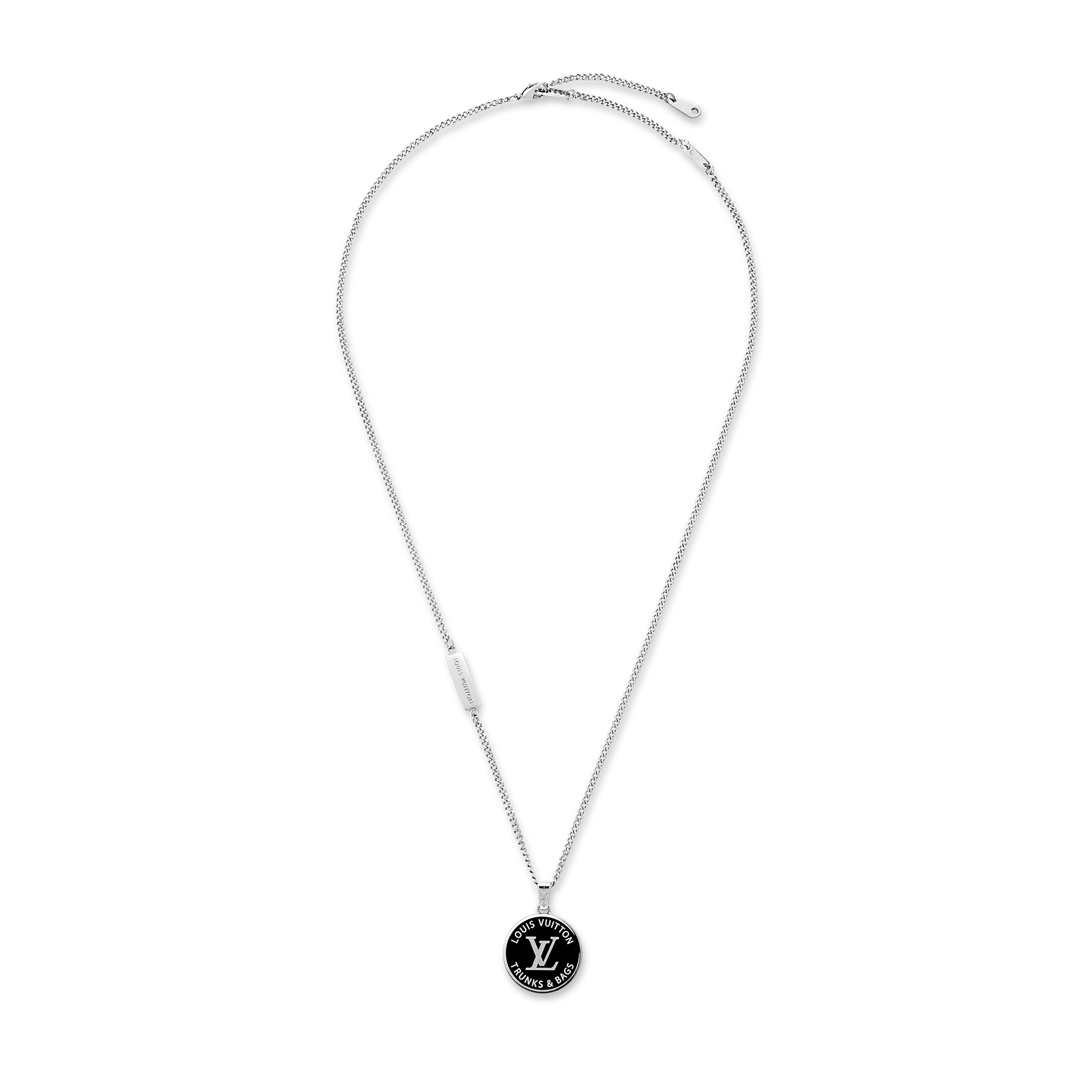 ルイビトン エナメルペンダントネックレス シルバー M00917  
