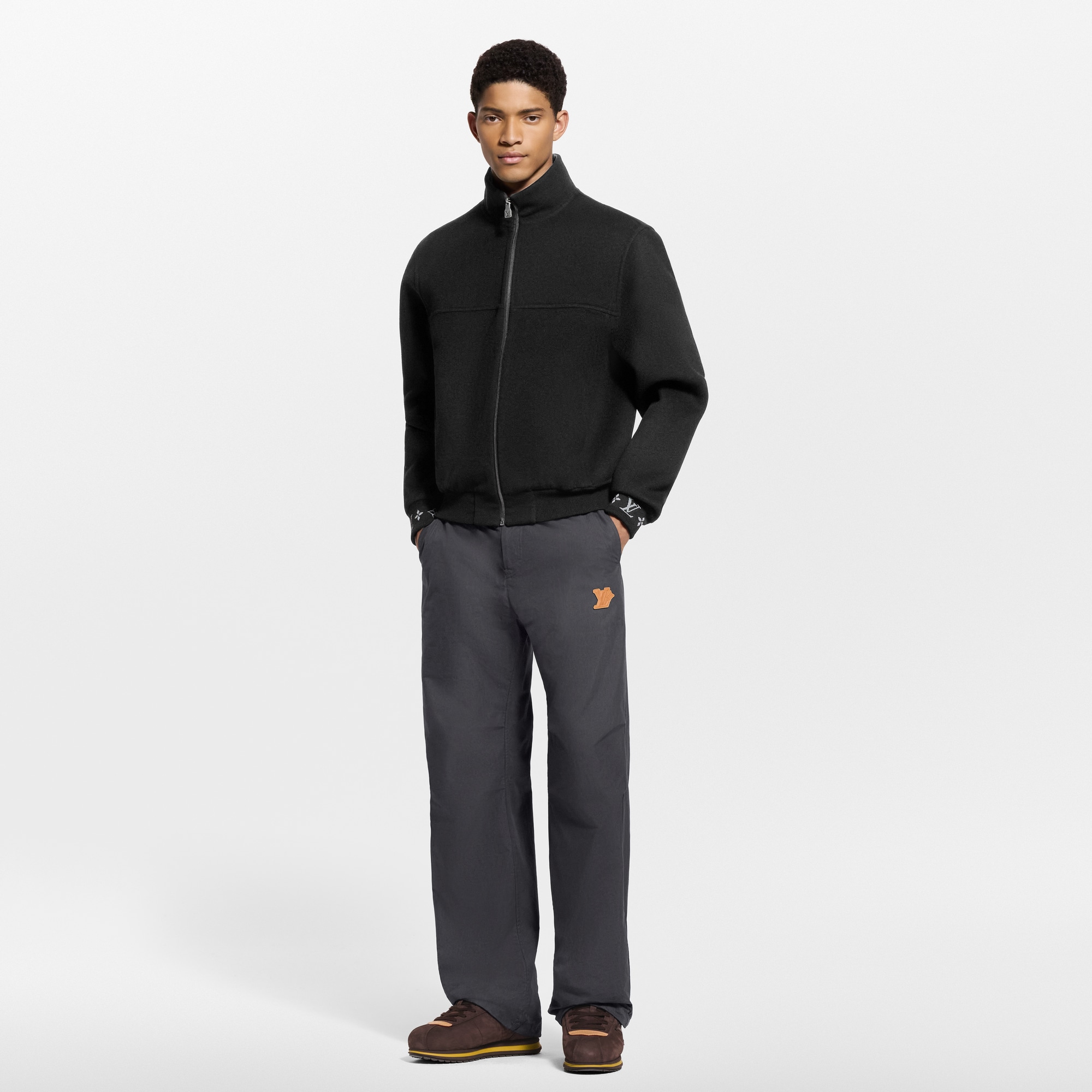 LVブラゾンダブルフェイスウールシルクブレンドリバーシブルブルゾン  メンズ ウェア(洋服) (製品ズーム)