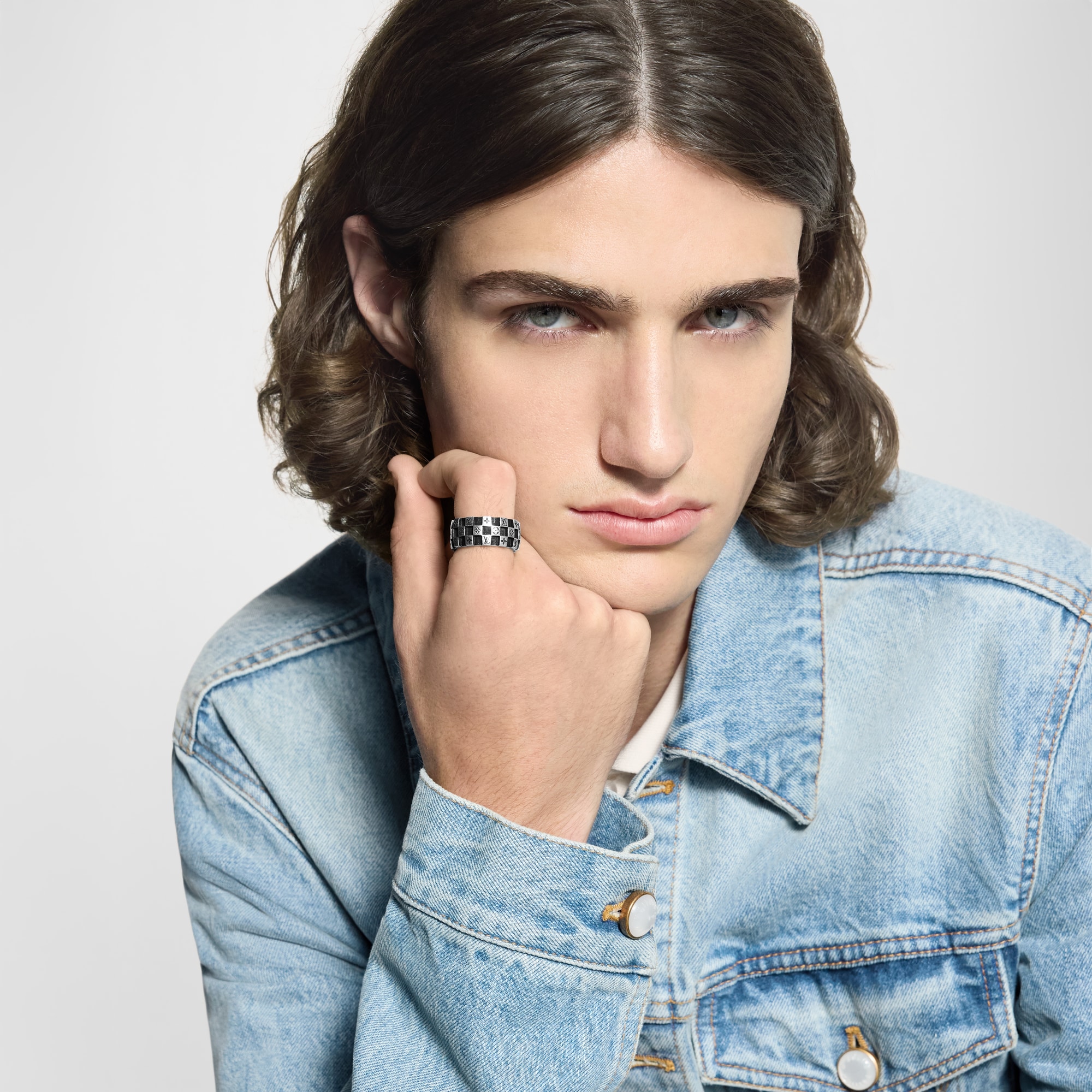 リング･LV ダミエ S00 メンズ ファッションジュエリー (製品ズーム)